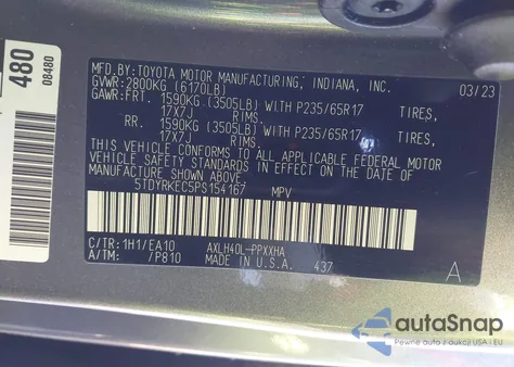 2023 Toyota Sienna Xle from USA, damaged, VIN 5TDYRKEC5PS154167
